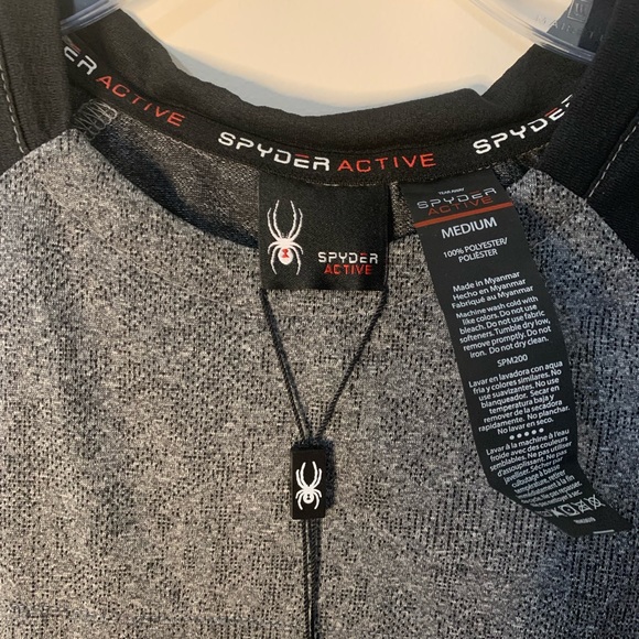 Spyder Active Grey Black Lightweight Short Sleeve T-Shirt - Picture 2 of 6